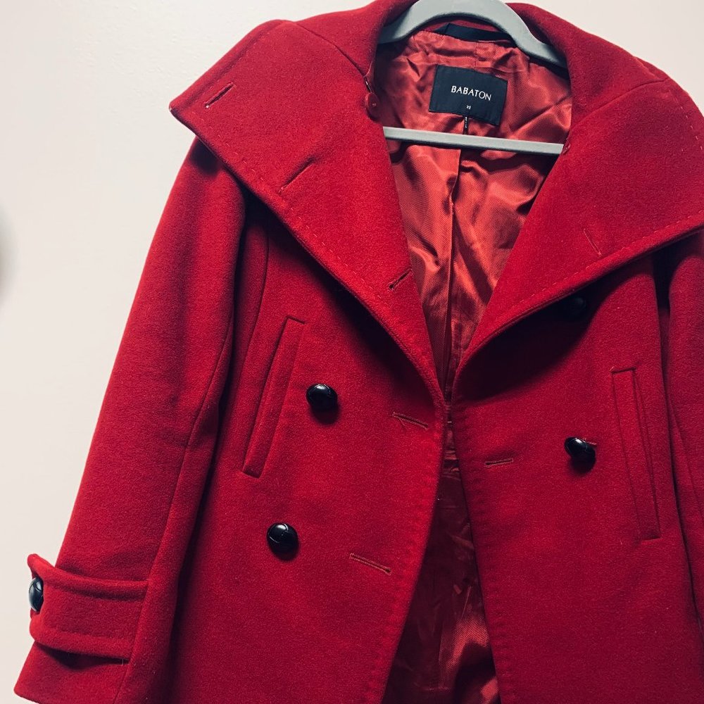 Aritzia Babaton Red Peacoat (XS)